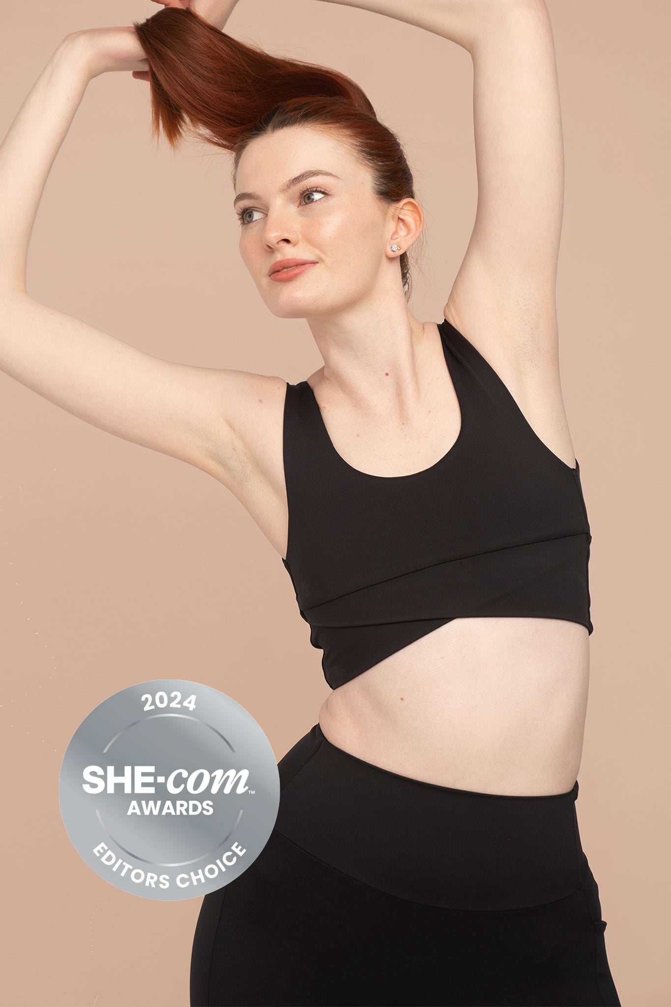 LUNIES: Ava Crossover / V Back Bra - Black