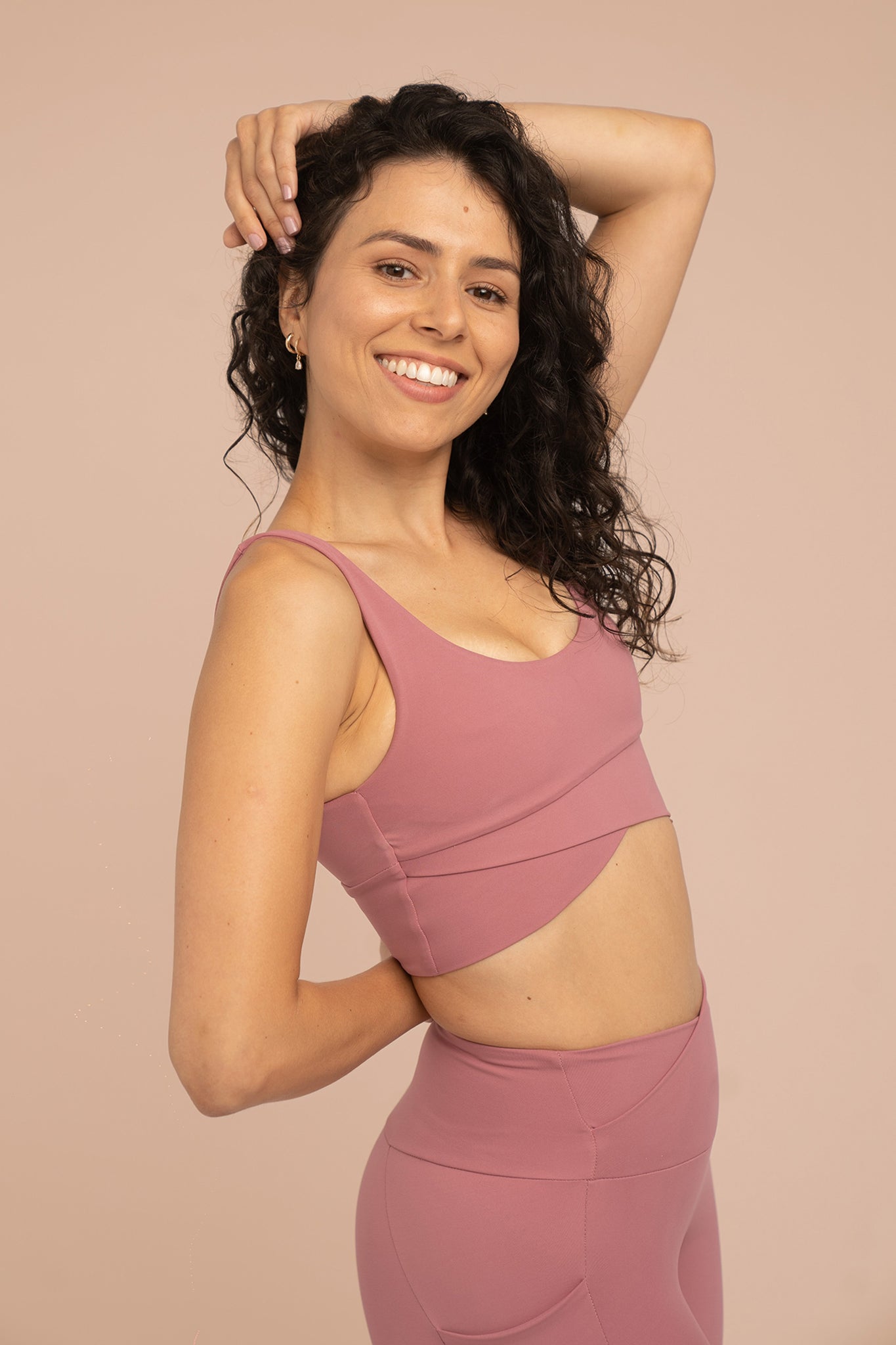 LUNIES: Ava Crossover / V Back Bra - Blush