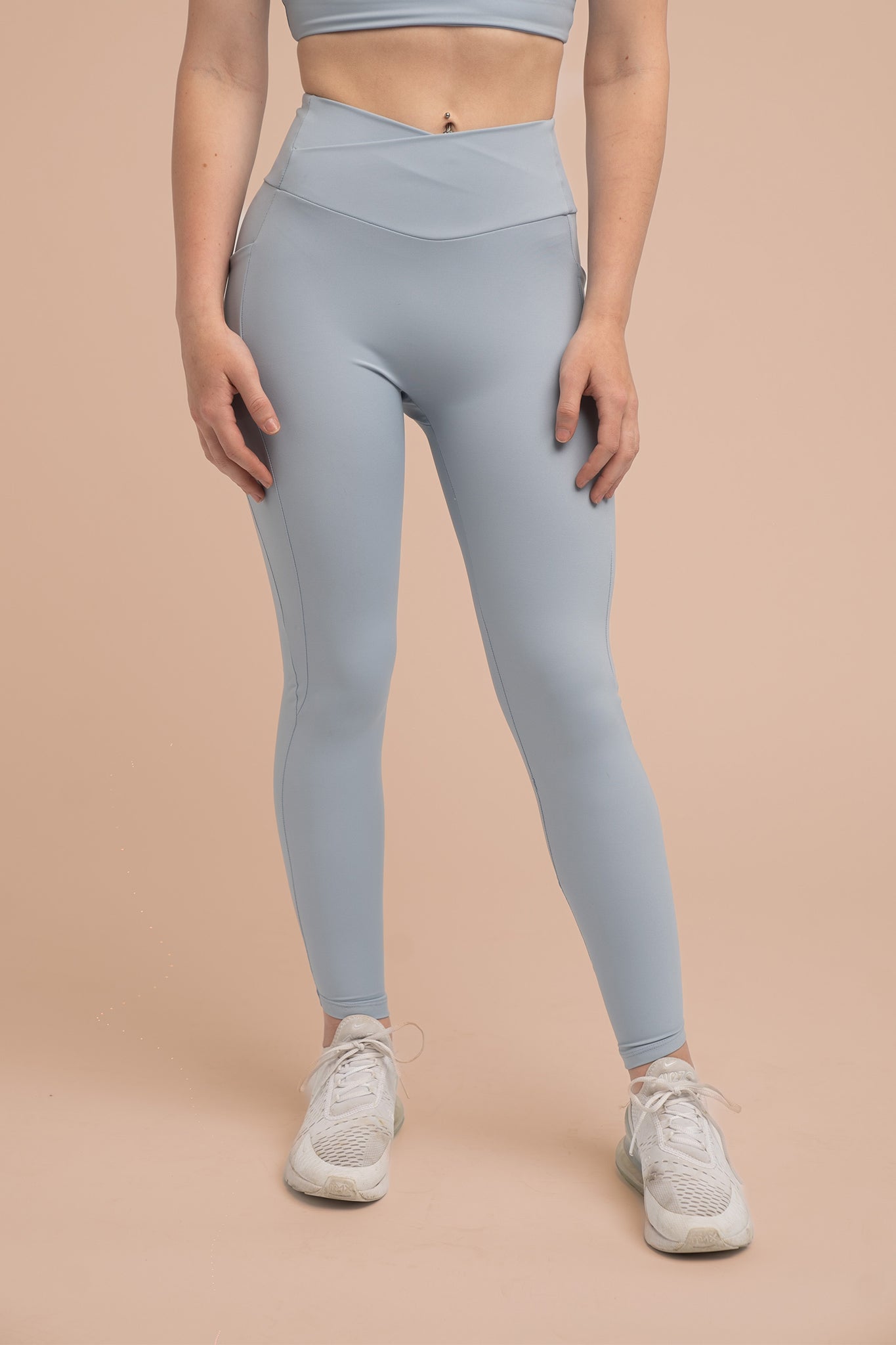 Compressive Wrap Legging with Pockets - Sky