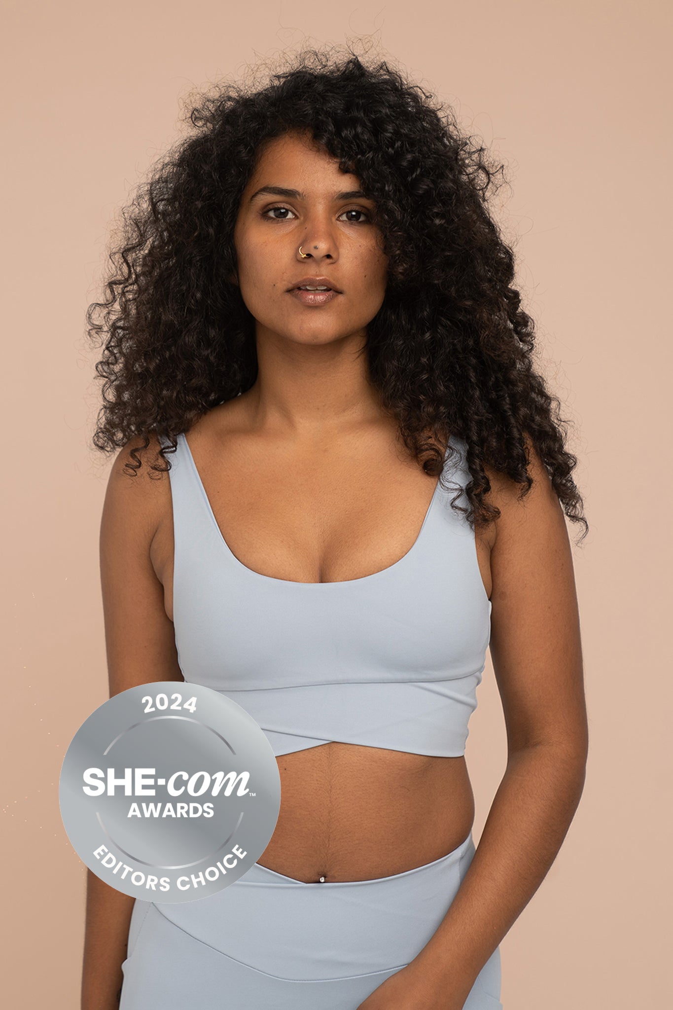 LUNIES: Ava Crossover / V Back Bra - Sky