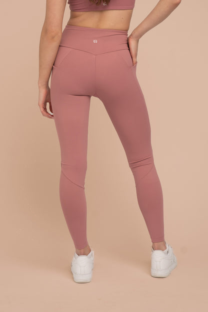 Compressive High-Rise Legging with Pockets - Blush