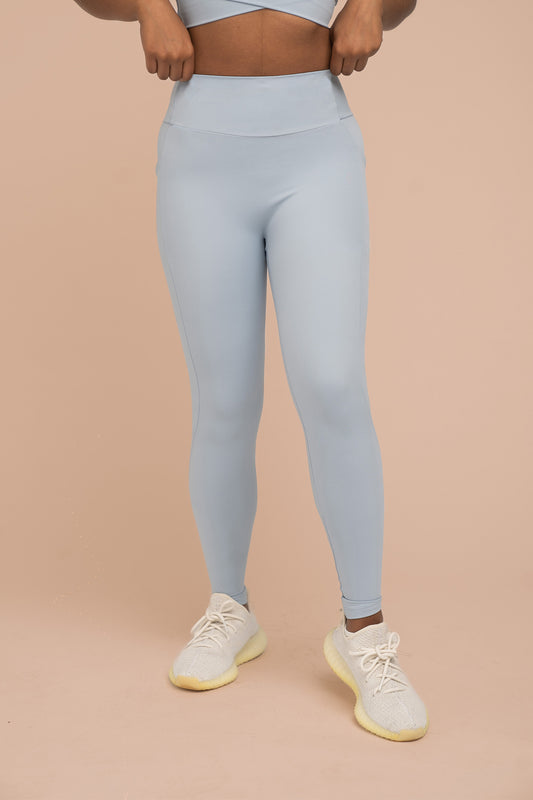 Compressive High-Rise Legging with Pockets - Sky