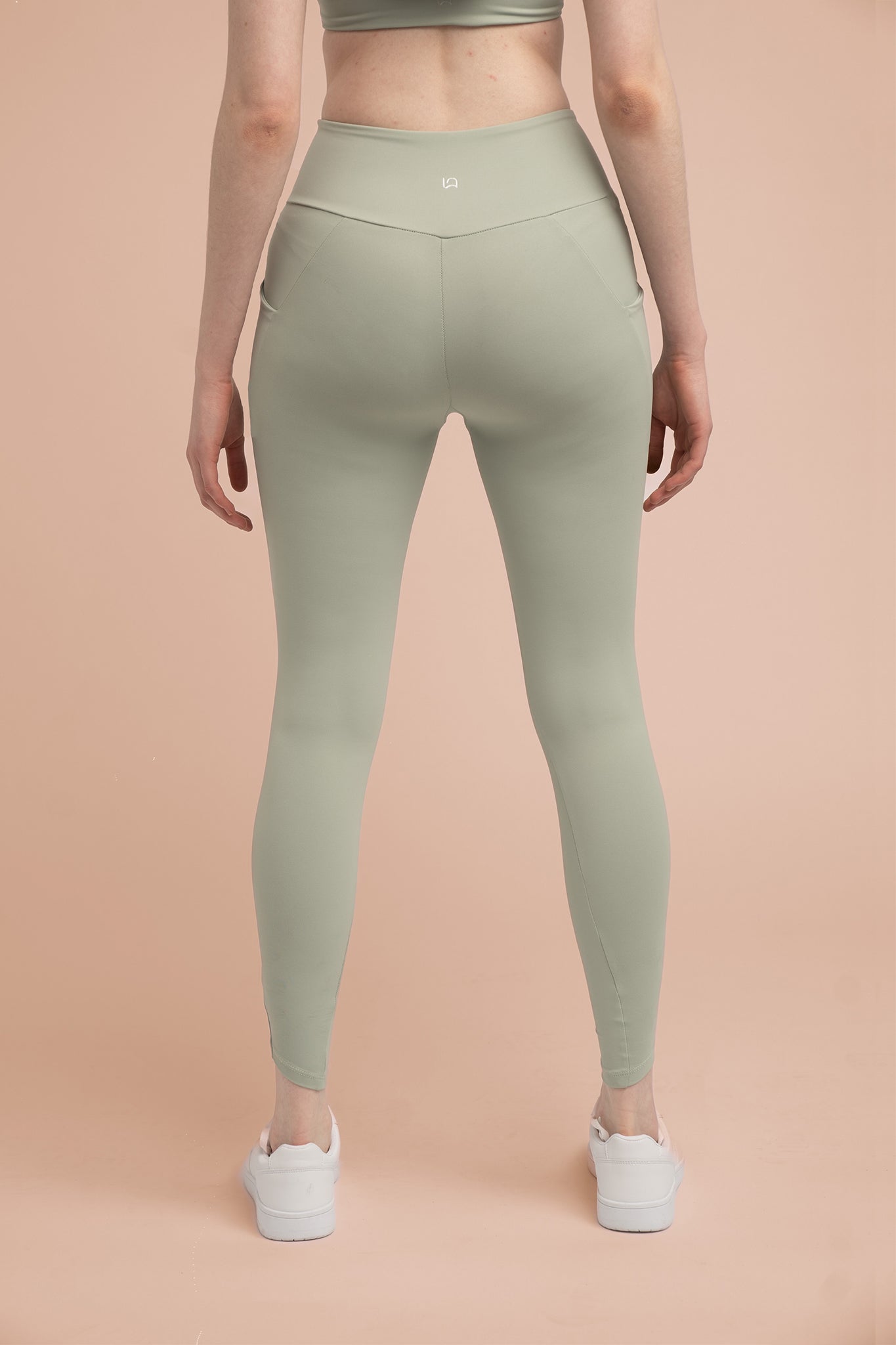 LUNIES: Compressive Wrap Legging with Pockets - Pistachio