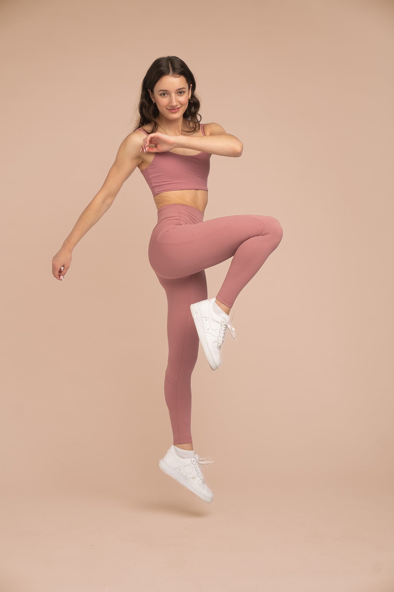 Compressive High-Rise Legging with Pockets - Blush