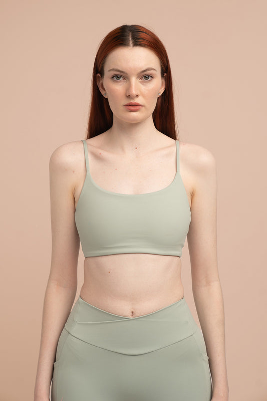 Cora Scoopneck / X Back Bra - Pistachio