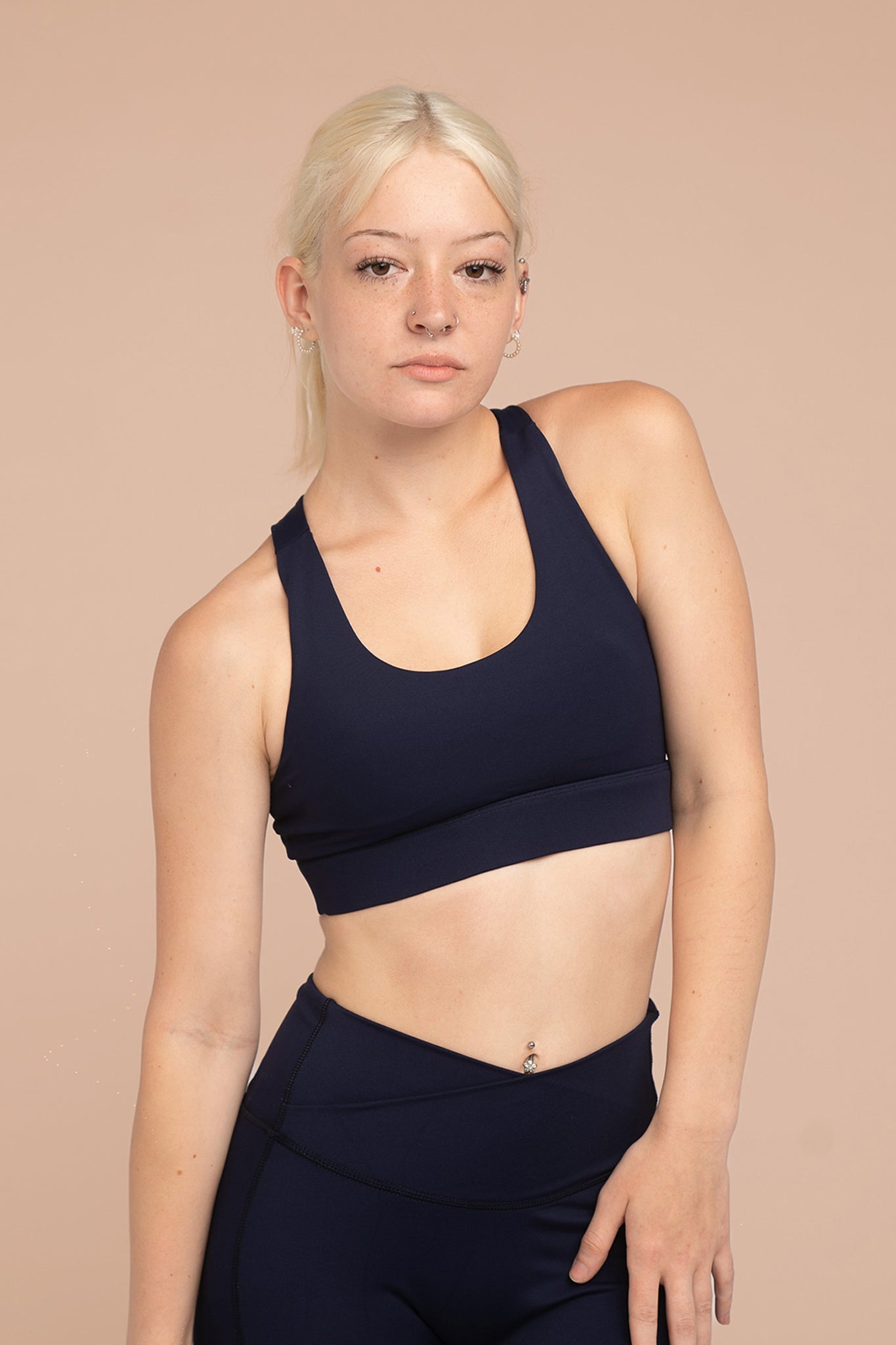 Heather Racerback Bra - Blueberry