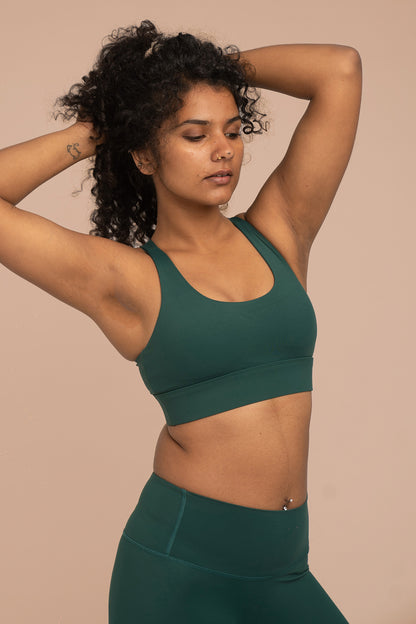 Heather Racerback Bra - Pine